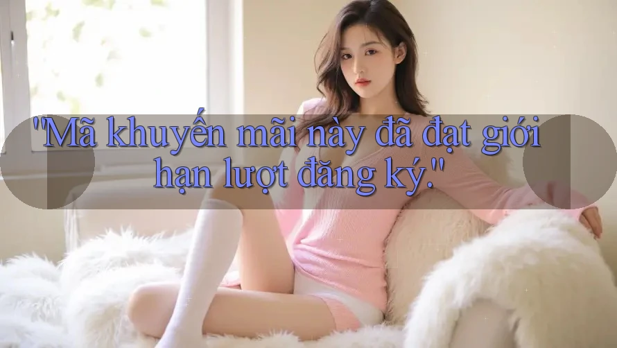 “Mã khuyến mãi này đã đạt giới hạn lượt đăng ký.” “Mã khuyến mãi này đã đạt giới hạn lượt đăng ký.”